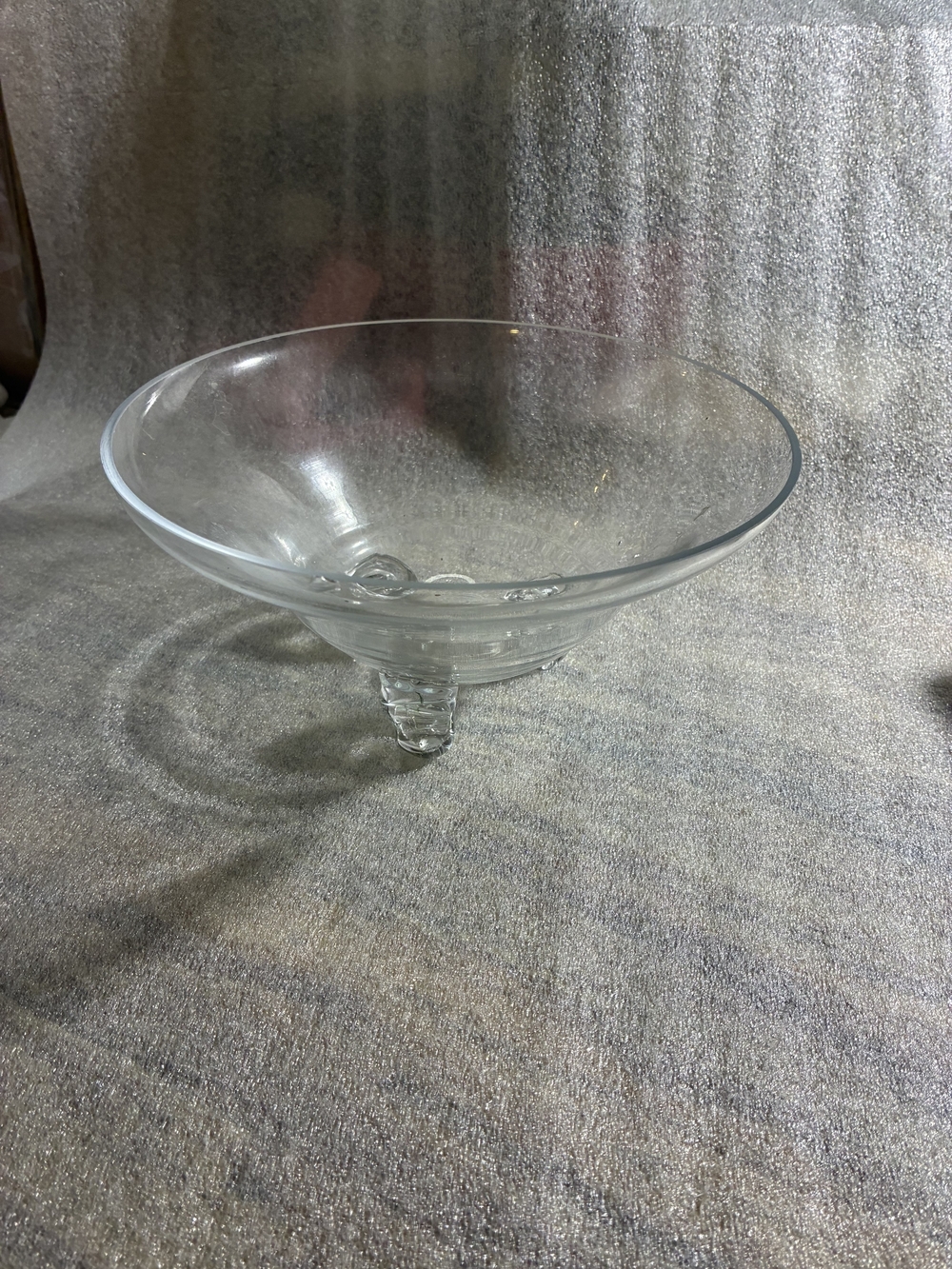 Clear Glass Decorative Footed Bowl